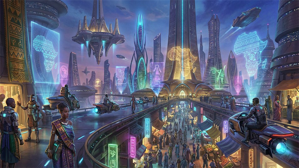 Afrofuturistisk digitalt kunstværk