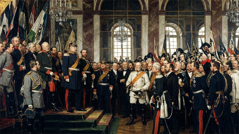 Bismarck and other politicians at the proclamation of the German Empire 1871