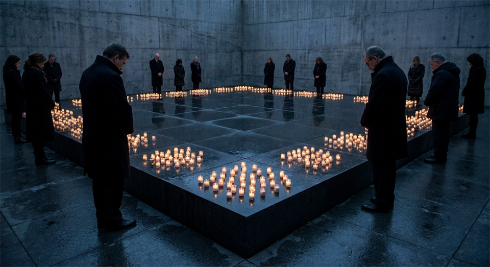 Mindesmærke for Holocaust med lys