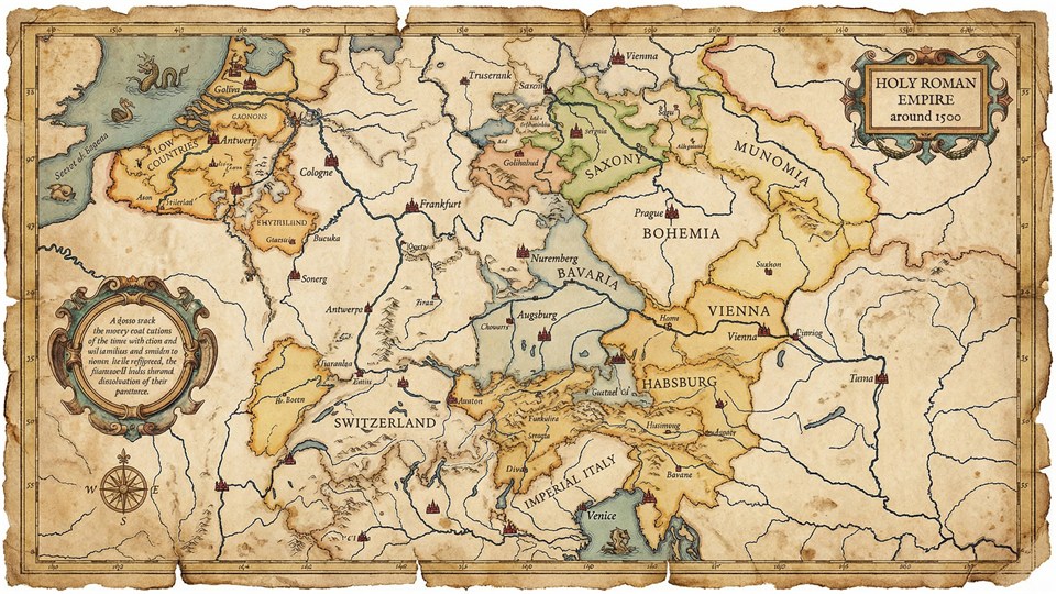 Map of the Holy Roman Empire around the year 1500