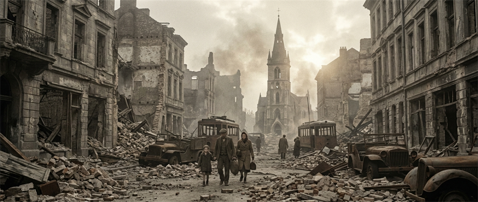 Ødelagt by efter Anden Verdenskrig