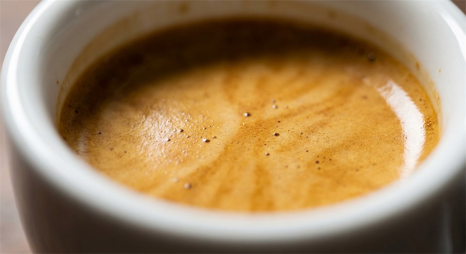 Imagen detallada de espresso con buena crema