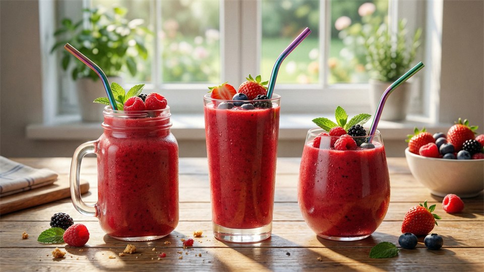 3 røde smoothies Title Image