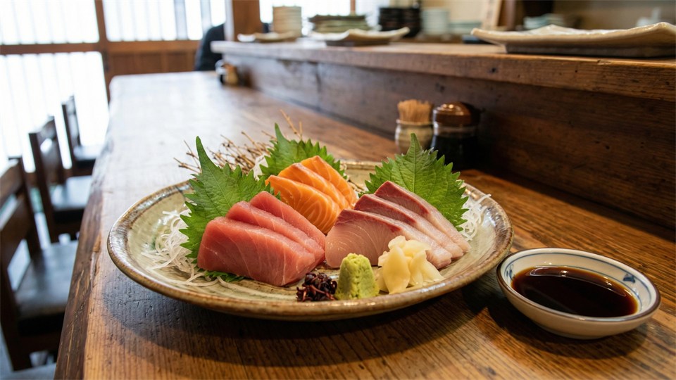 Tæt på forskellige maki sushi-ruller med farverigt fyld