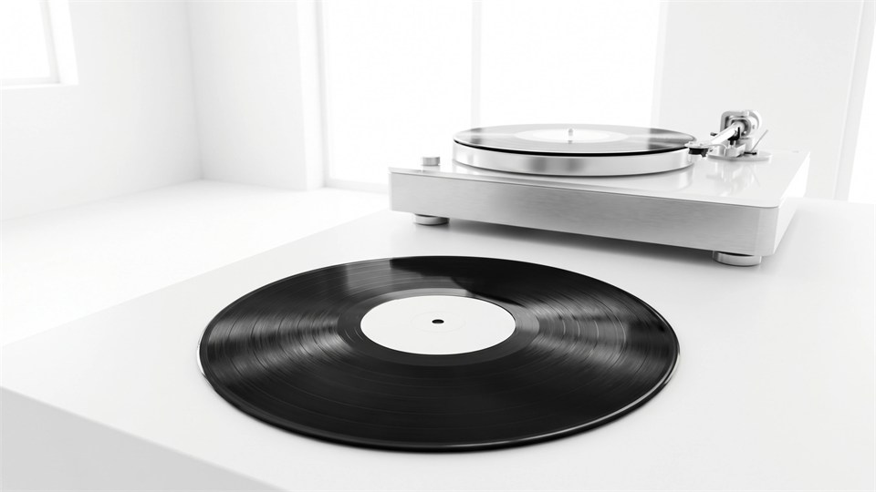 Une platine et un disque vinyle