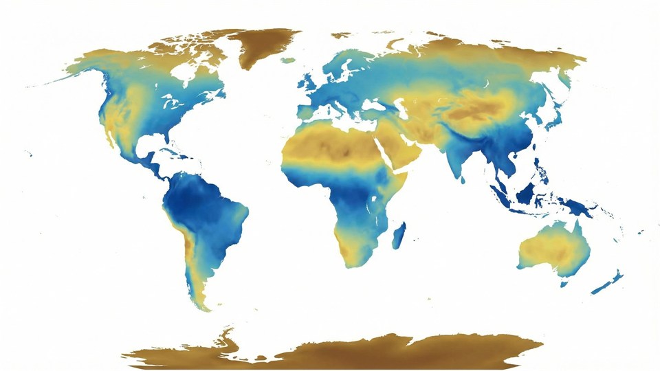 World map of average annual precipitation