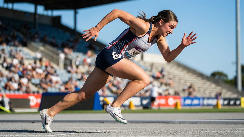 Person der sprinter på løbebane, symboliserer anaerob træning