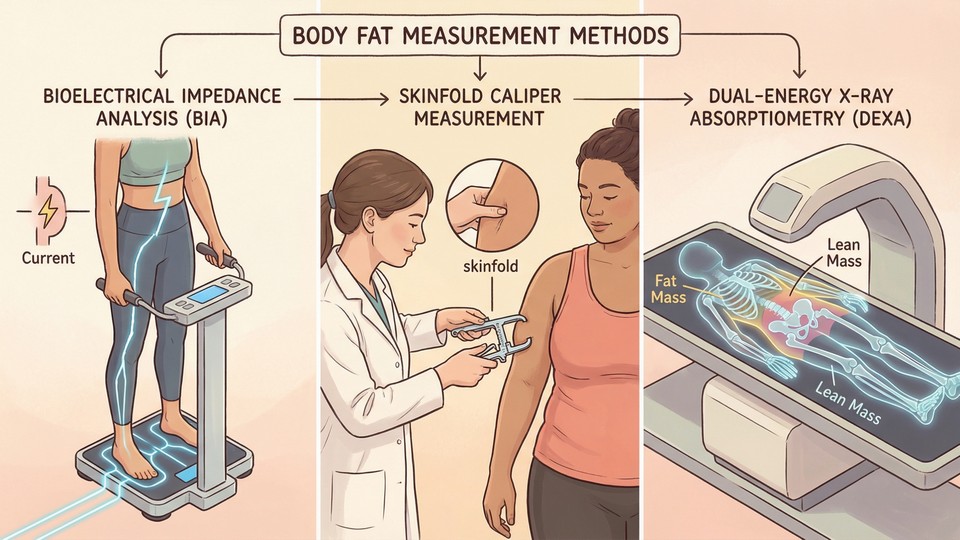 Different methods for measuring body fat percentage