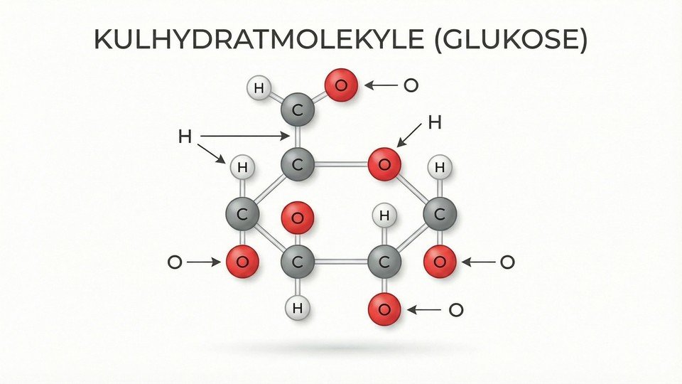 Illustration af et kulhydratmolekyle