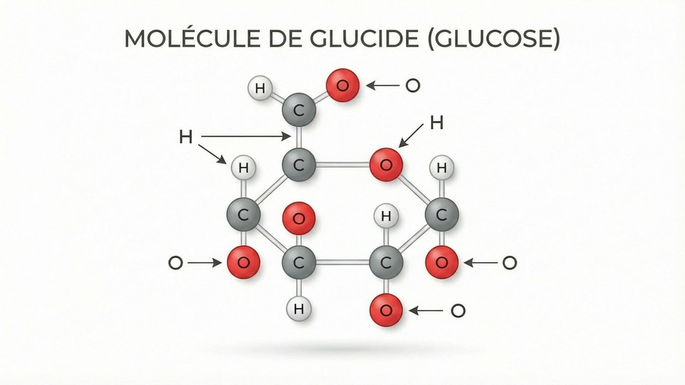 Illustration d'une molécule de glucide