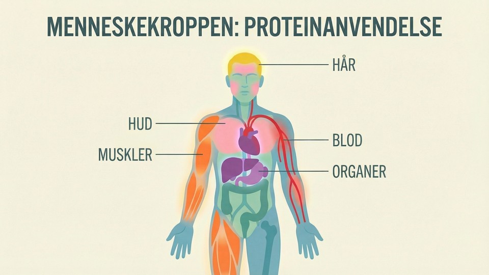 Illustration af proteinets funktioner i kroppen