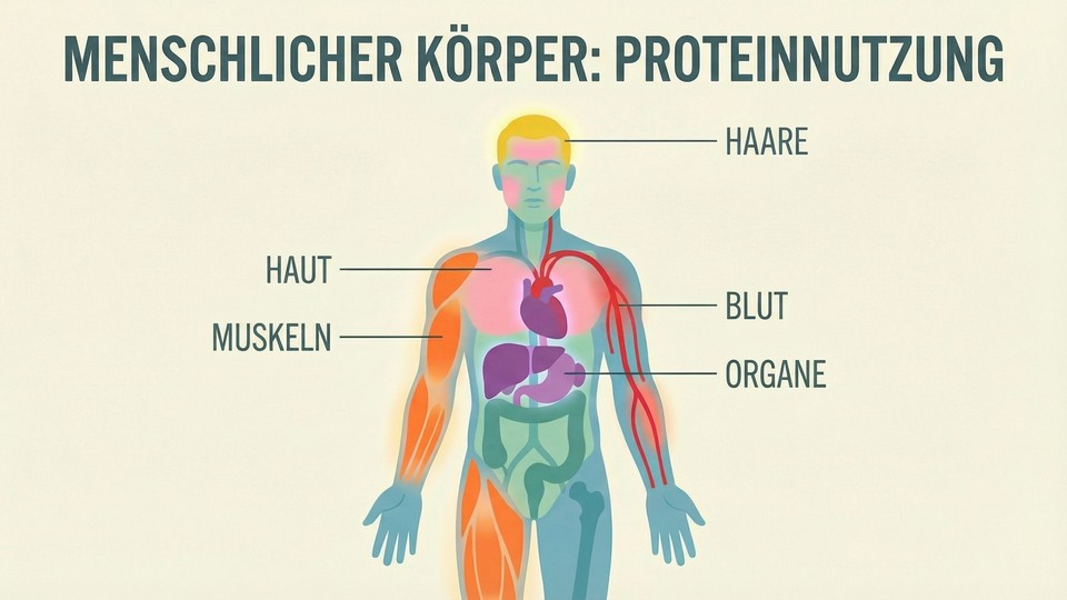 Illustration der Funktionen von Protein im Körper