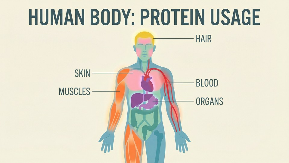 Illustration of the functions of protein in the body