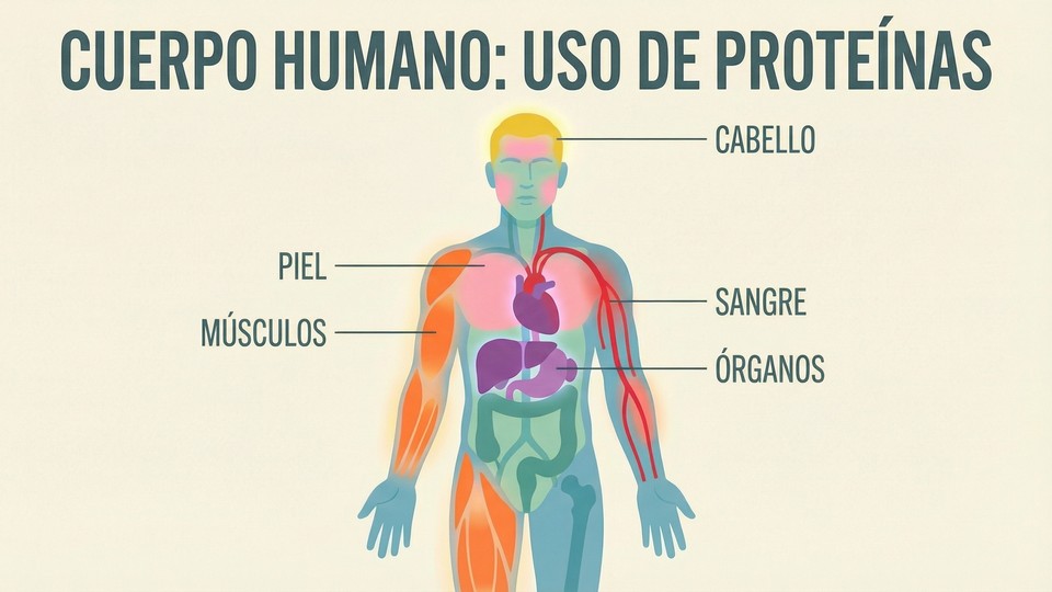 Ilustración de las funciones de la proteína en el cuerpo