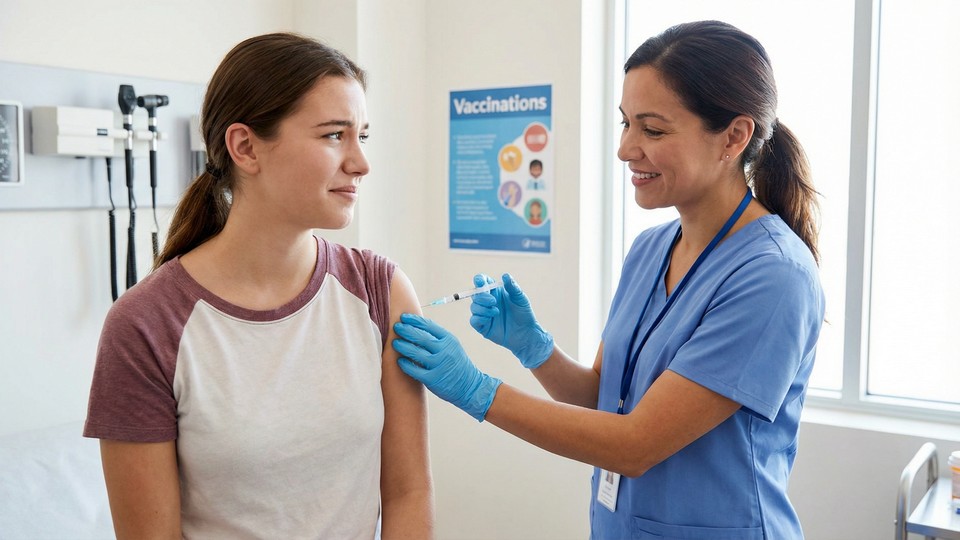 En sundhedsperson, der giver en vaccine