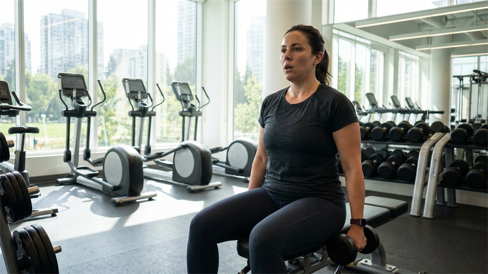 Kvinde træner i fitnesscenter - vægttabstræning