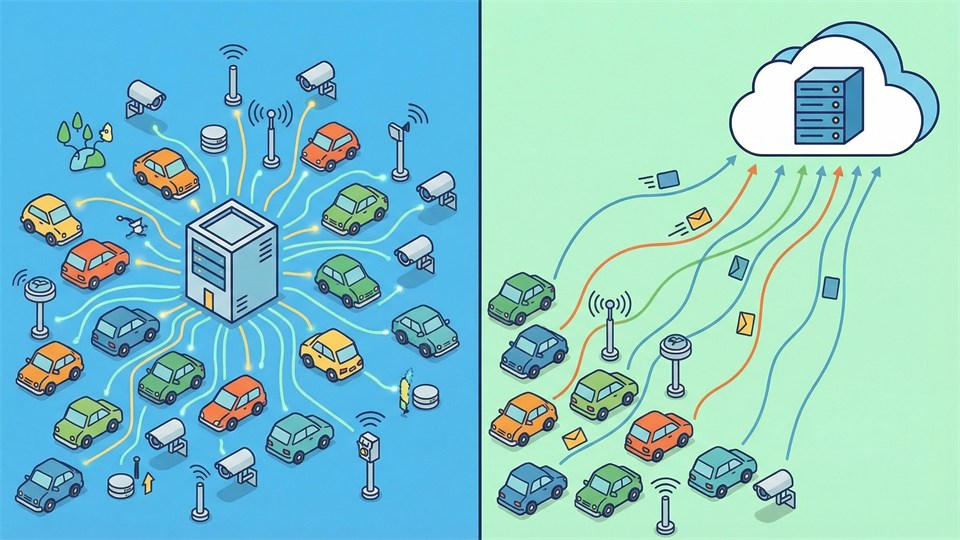 Comparison between edge computing and cloud computing