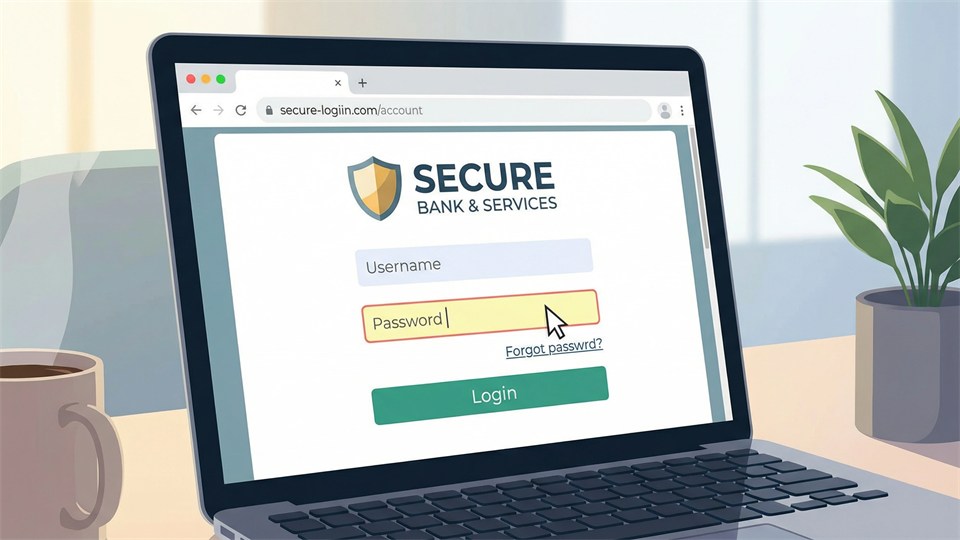 Illustration of a fake login site