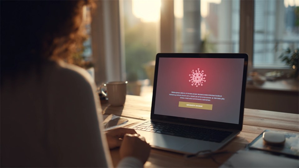 User seeing a malware warning on the computer screen
