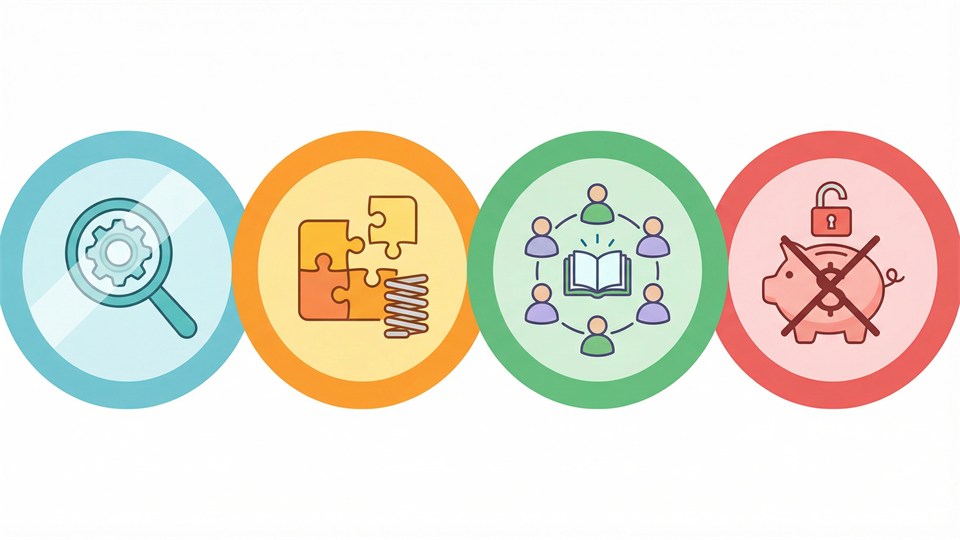 Grafisk oversigt over fordele ved open source