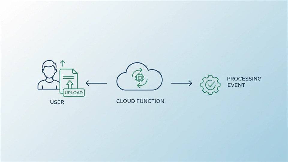 Example of serverless function reacting to event